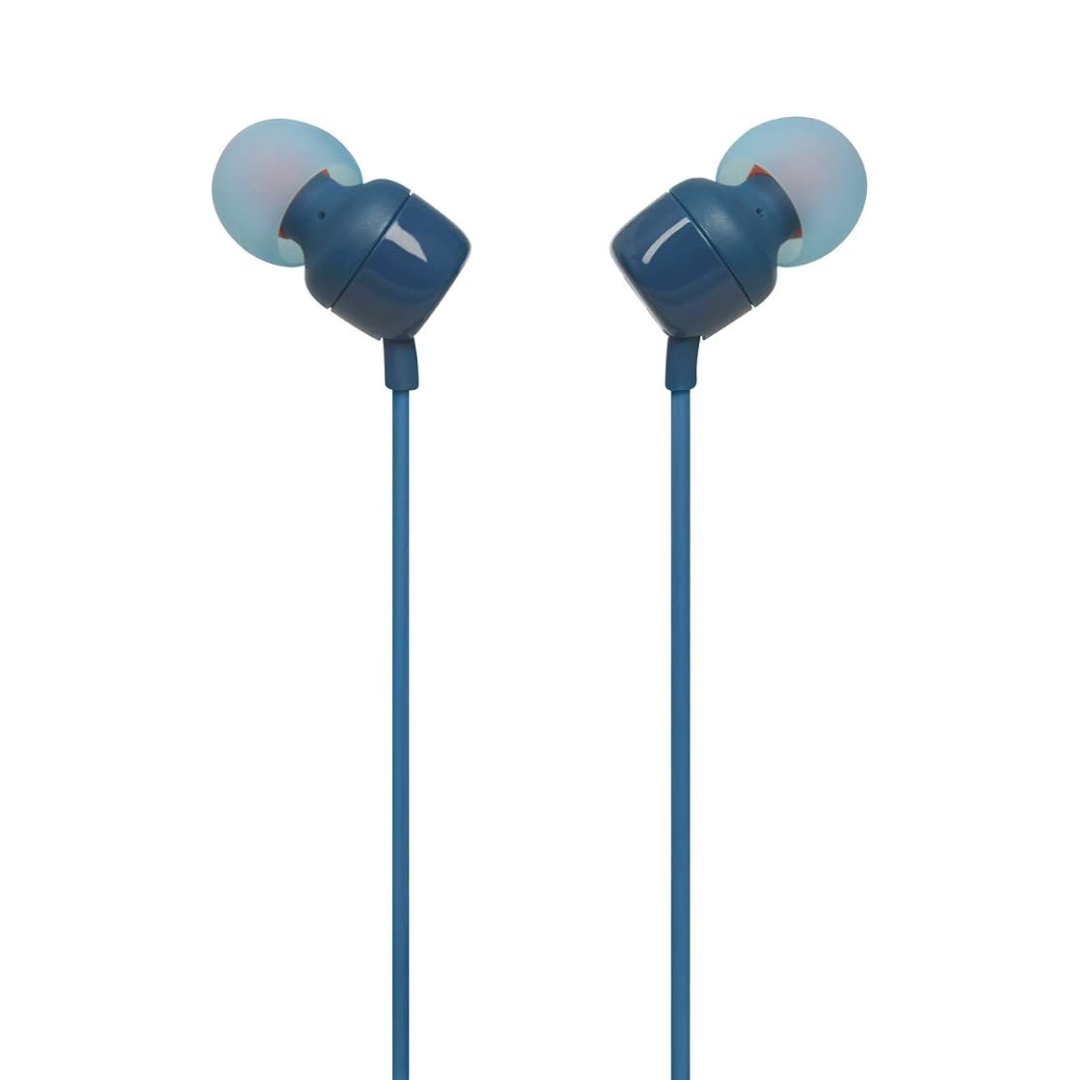 Audífonos JBL T110 In-Ear Alámbricos con Pure Bass, Micrófono y Cable Plano
