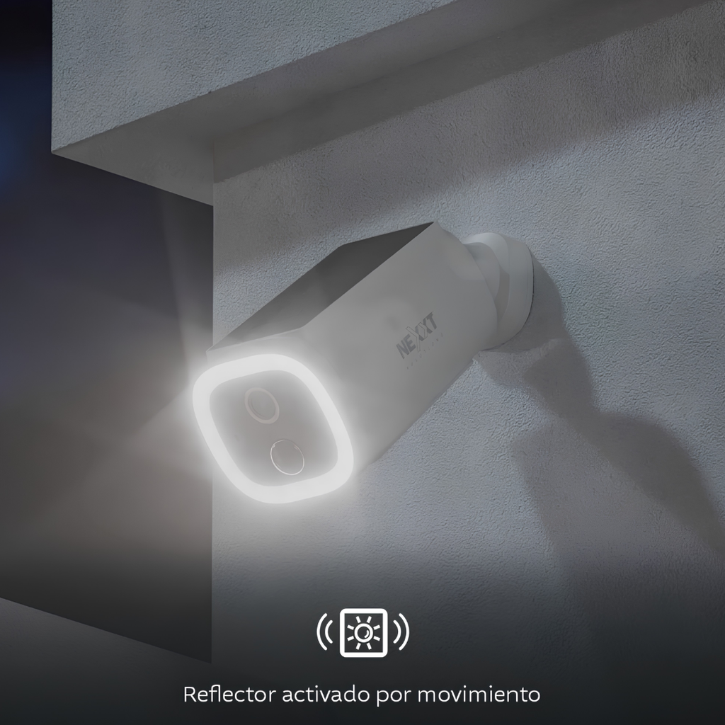 Cámara Inteligente Wi-Fi Nexxt Home 2K QHD con Panel Solar Integrado para Exterior NHC-OF30S