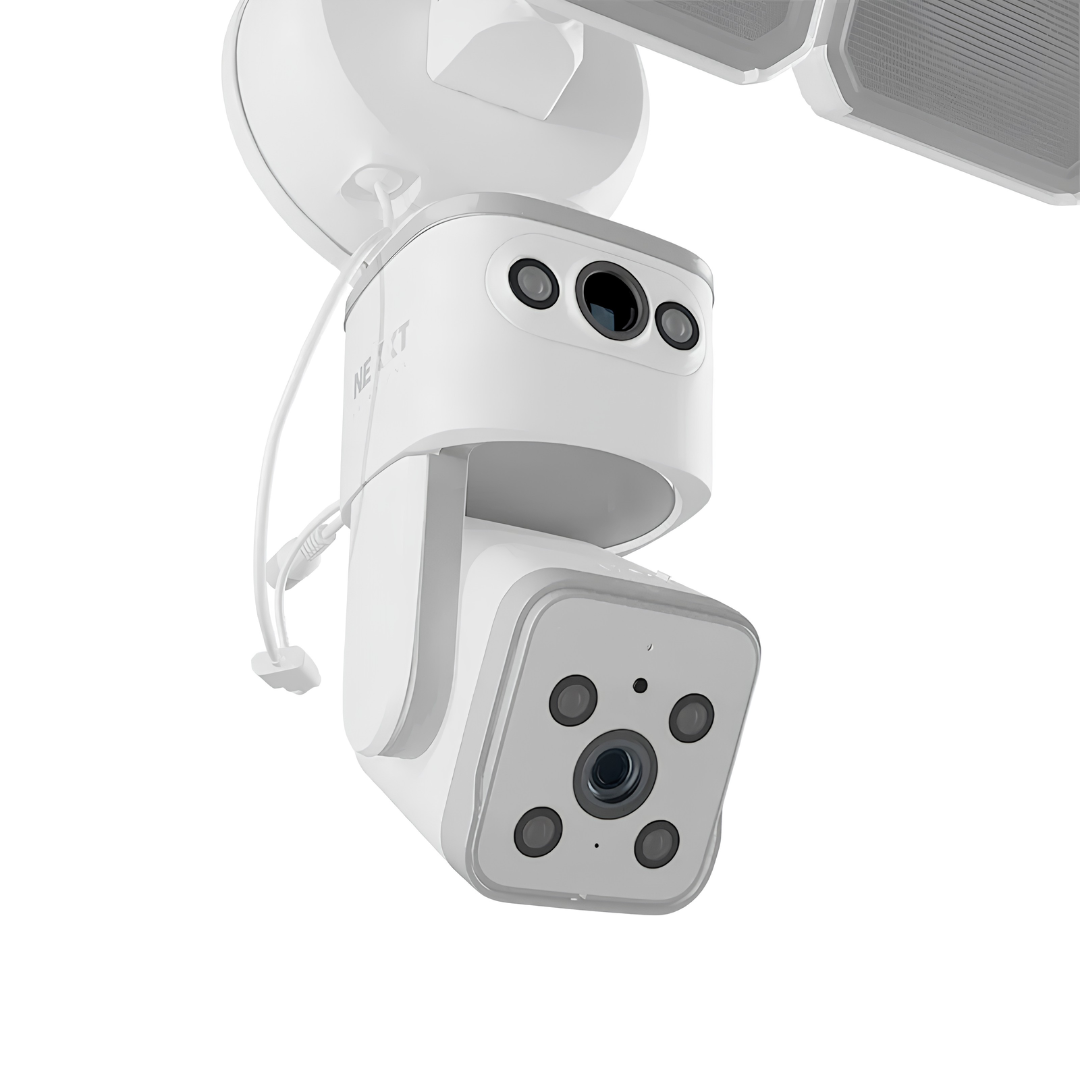 Cámara Inteligente Wi-Fi Nexxt Home Doble Lente PTZ 2K QHD con Reflector para Exterior NHC-FP50DL