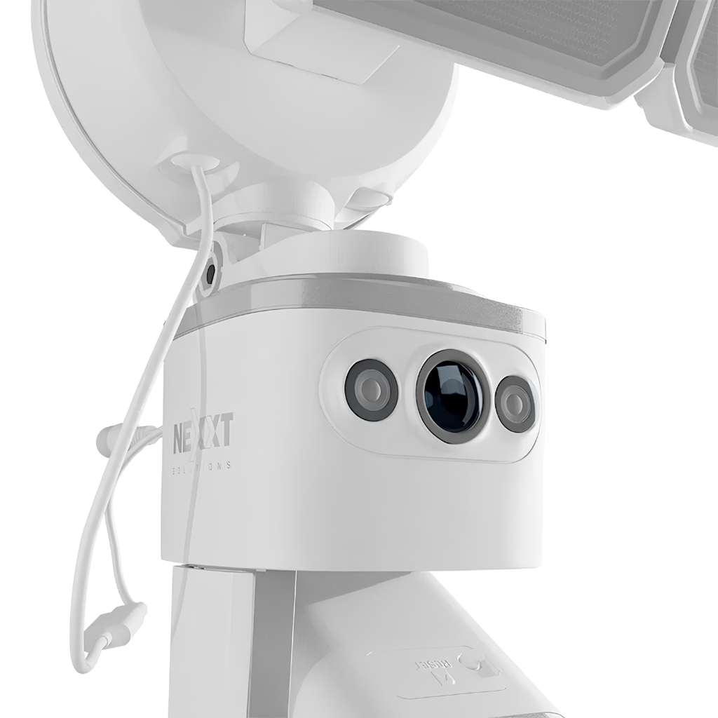 Cámara Inteligente Wi-Fi Nexxt Home Doble Lente PTZ 2K QHD con Reflector para Exterior NHC-FP50DL