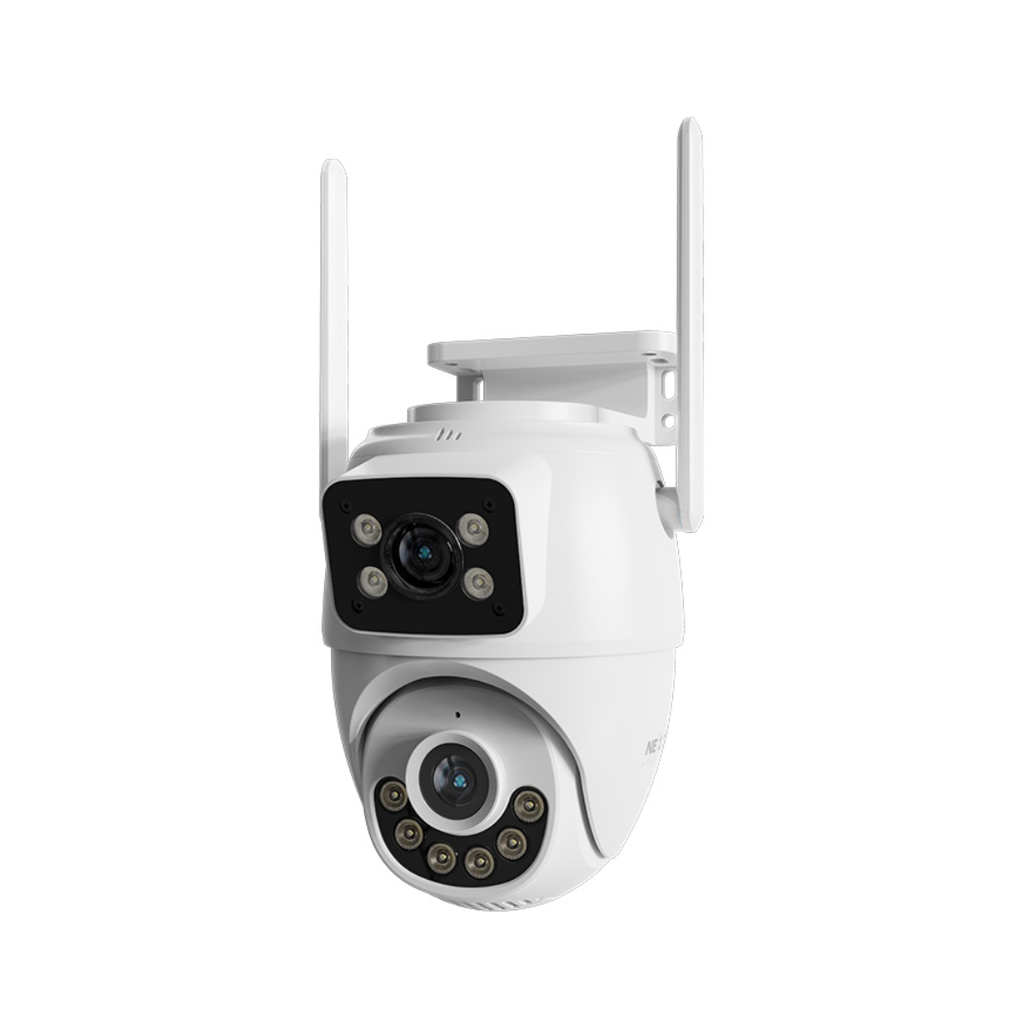 Cámara Inteligente Wi-Fi Nexxt Home Doble Lente PTZ 2K QHD para Exterior NHC-OP30DL con Visión Nocturna y Audio Bidireccional