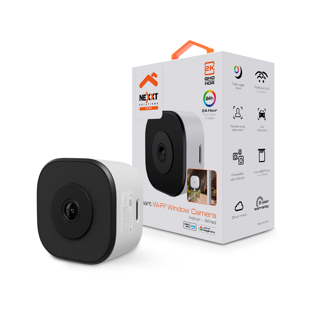 Cámara Inteligente Wi-Fi para Ventana Nexxt Home Full HD NHC-IF25W con Visión Nocturna y Audio Bidireccional