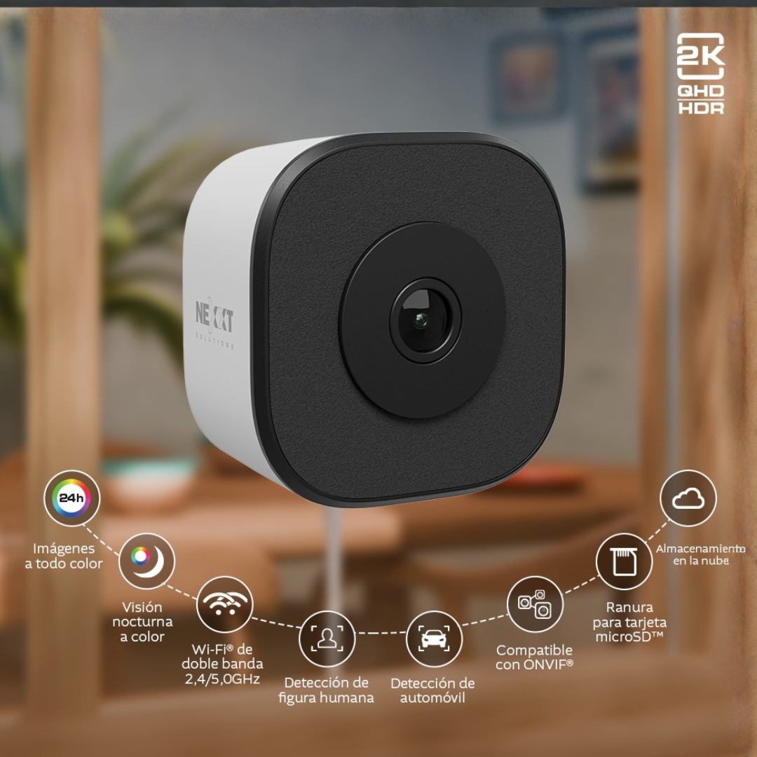 Cámara Inteligente Wi-Fi para Ventana Nexxt Home Full HD NHC-IF25W con Visión Nocturna y Audio Bidireccional