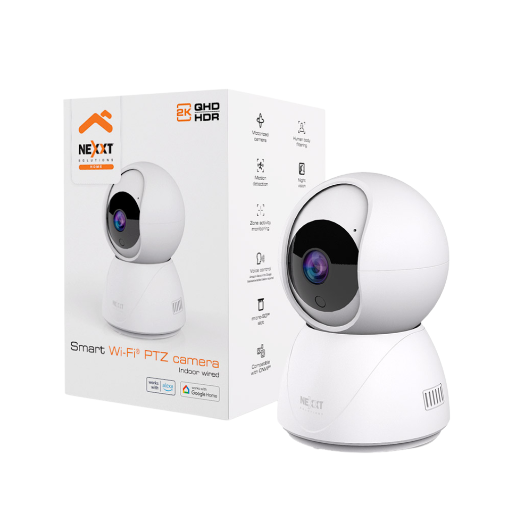 Cámara de Seguridad Wi-Fi PTZ Nexxt Home 2K QHD NHC-IP11 para Interior con Audio Bidireccional
