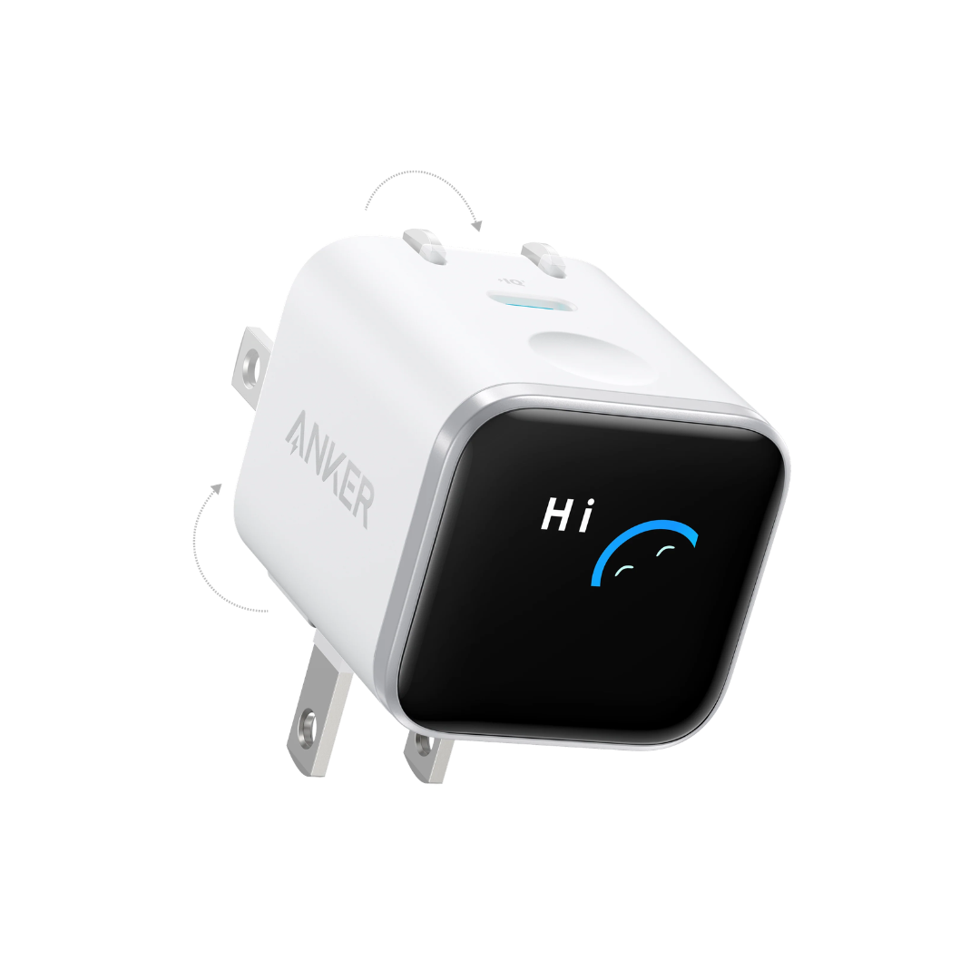 Cargador Anker Nano A121D USB-C 45W GaN con Pantalla Inteligente y Enchufe Plegable 180°