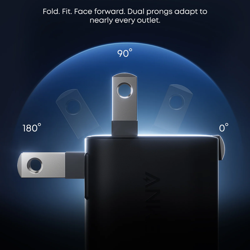 Cargador Anker Nano A121D USB-C 45W GaN con Pantalla Inteligente y Enchufe Plegable 180°