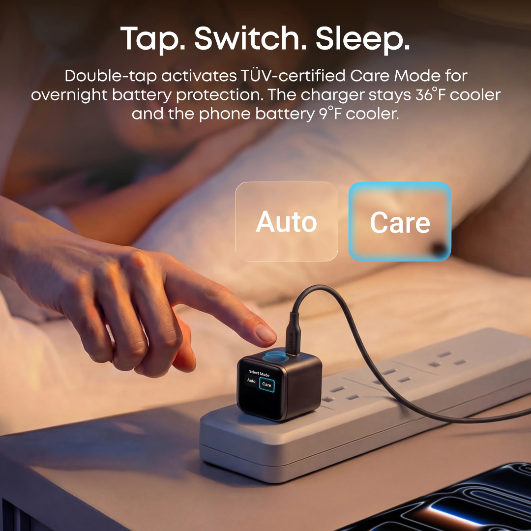 Cargador Anker Nano A121D USB-C 45W GaN con Pantalla Inteligente y Enchufe Plegable 180°