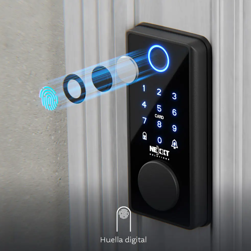 Cerradura Inteligente Nexxt Home NHS-D150 Wi-Fi de Acero Inoxidable con Huella Digital y Teclado
