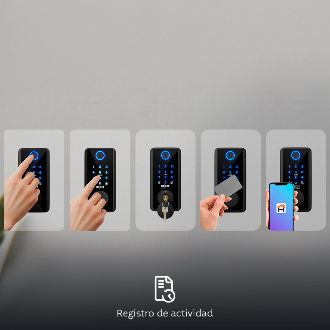 Cerradura Inteligente Nexxt Home NHS-D150 Wi-Fi de Acero Inoxidable con Huella Digital y Teclado