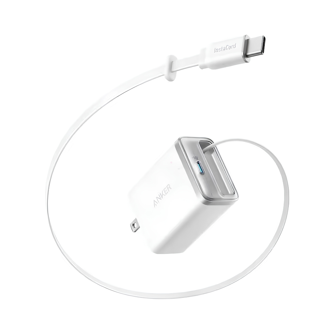 Cargador Anker Nano A2658 USB-C 35W con Cable Retráctil Integrado InstaCord y ActiveShield 3.0
