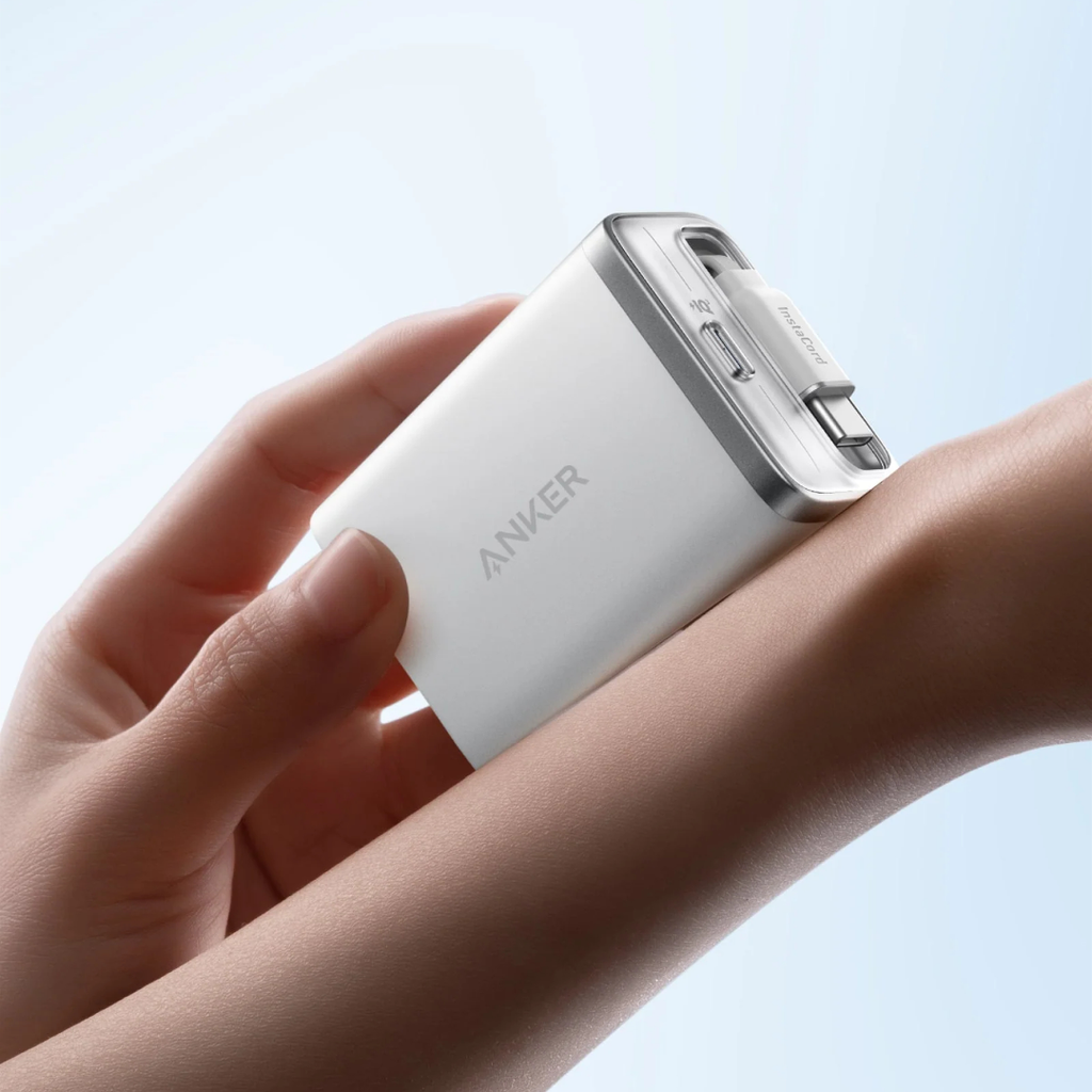 Cargador Anker Nano A2658 USB-C 35W con Cable Retráctil Integrado InstaCord y ActiveShield 3.0