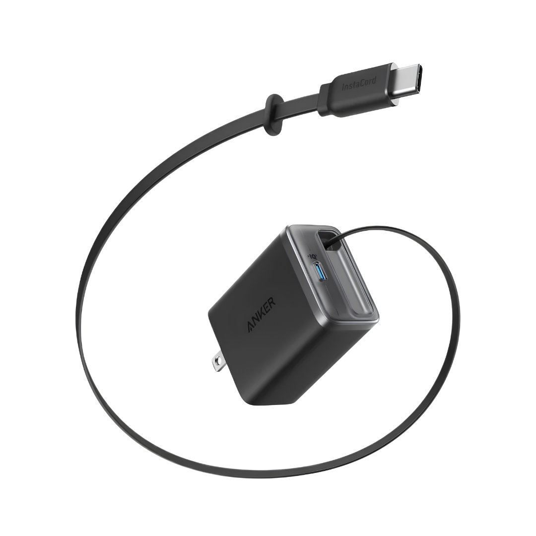 Cargador Anker Nano A2658 USB-C 35W con Cable Retráctil Integrado InstaCord y ActiveShield 3.0
